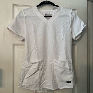 Grey's Anatomy White Short Sleeve Scrub Top